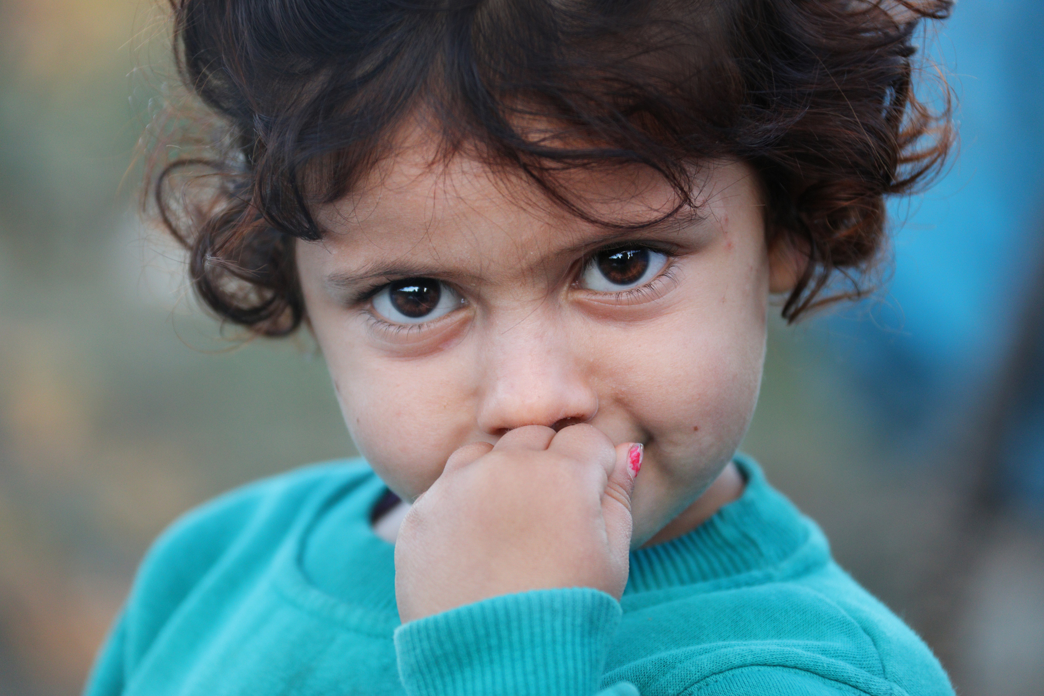 Small child looking directly at camera 