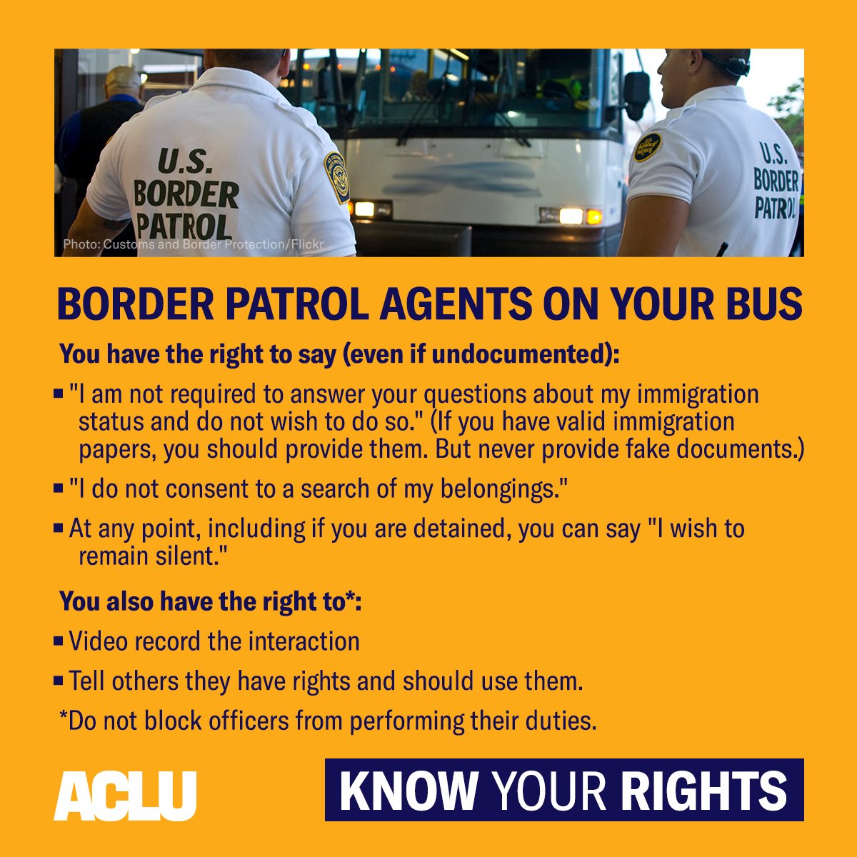 Know your rights when Customs and Border Protection agents board your bus